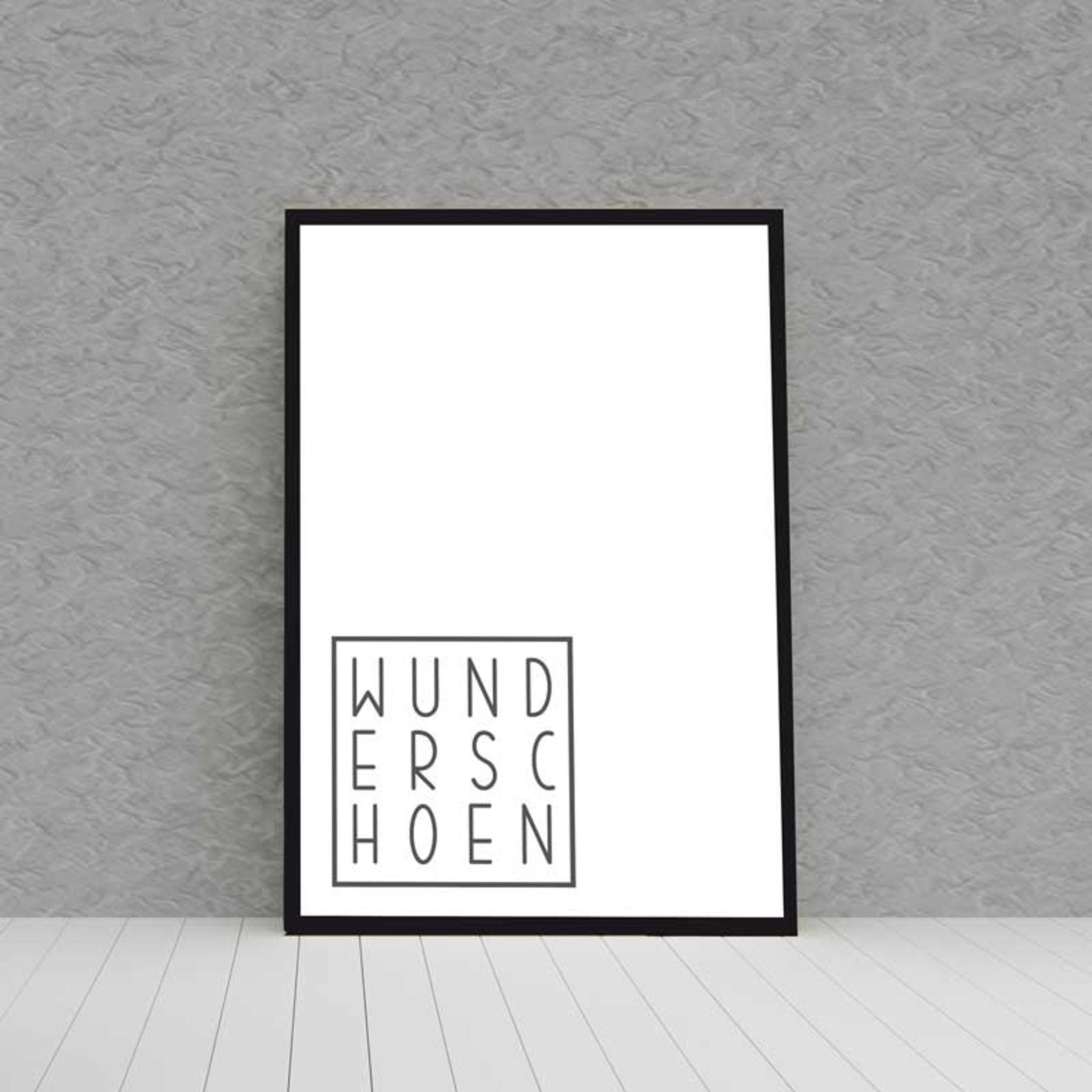 Kunstdruck Poster WUNDERSCHÖN mit edlem schwarzen Bilderrahmen - all - yours24