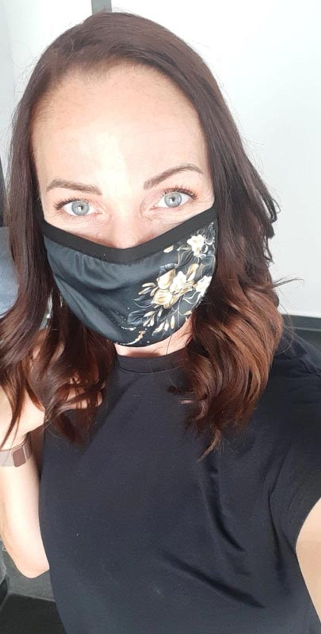 Mund - Nasen - Maske golden Flowers Community - Maske 2 lagig waschbar - all - yours24