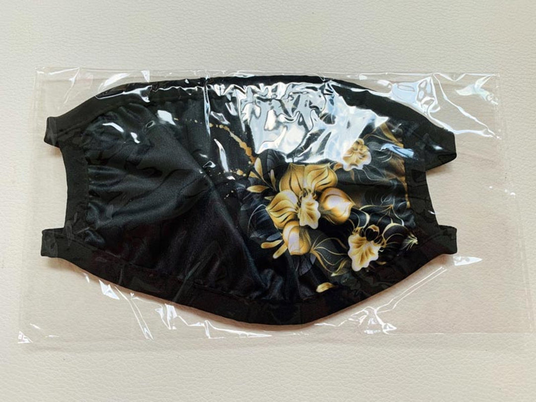 Mund - Nasen - Maske golden Flowers Community - Maske 2 lagig waschbar - all - yours24