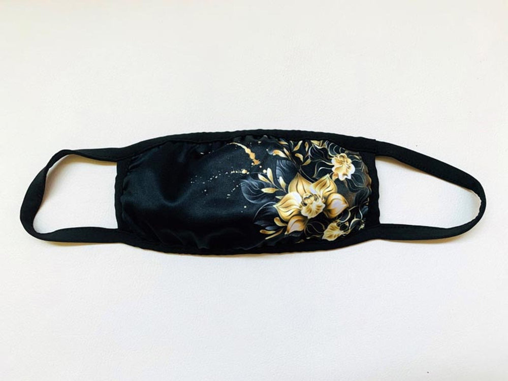 Mund - Nasen - Maske golden Flowers Community - Maske 2 lagig waschbar - all - yours24