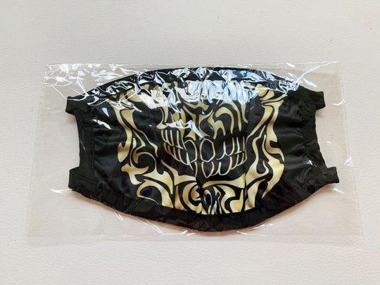 Mund - Nasen - Maske goldener Totenkopf Community - Maske 2 lagig waschbar - all - yours24