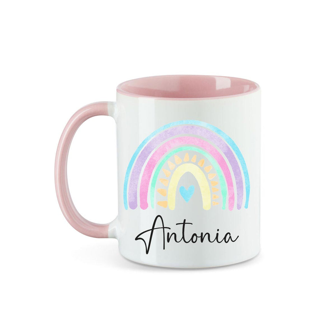 Personalisierte Tasse Regenbogen 1 mit Namen persönliches Geschenk Namenstasse - all - yours24