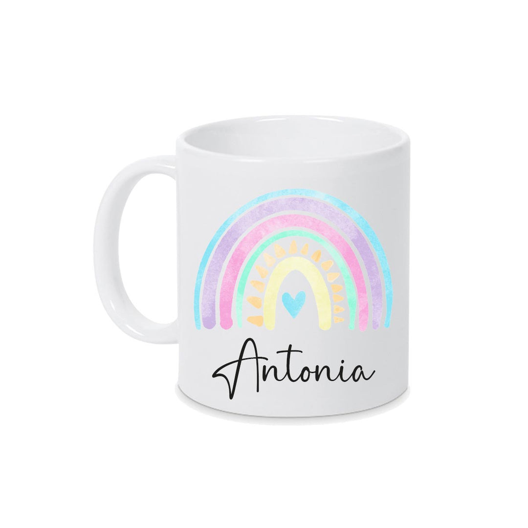 Personalisierte Tasse Regenbogen 1 mit Namen persönliches Geschenk Namenstasse - all - yours24