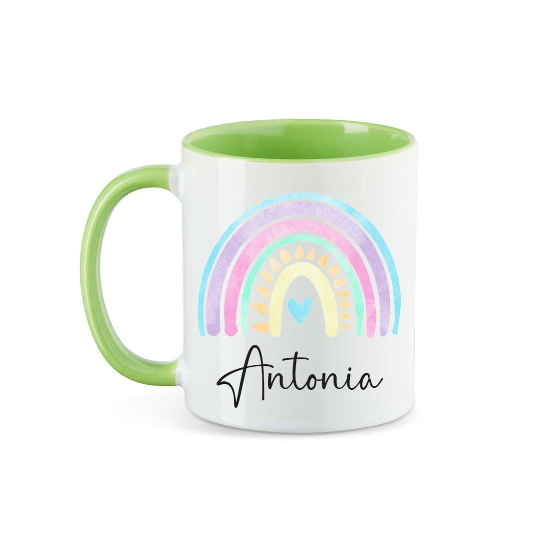 Personalisierte Tasse Regenbogen 1 mit Namen persönliches Geschenk Namenstasse - all - yours24