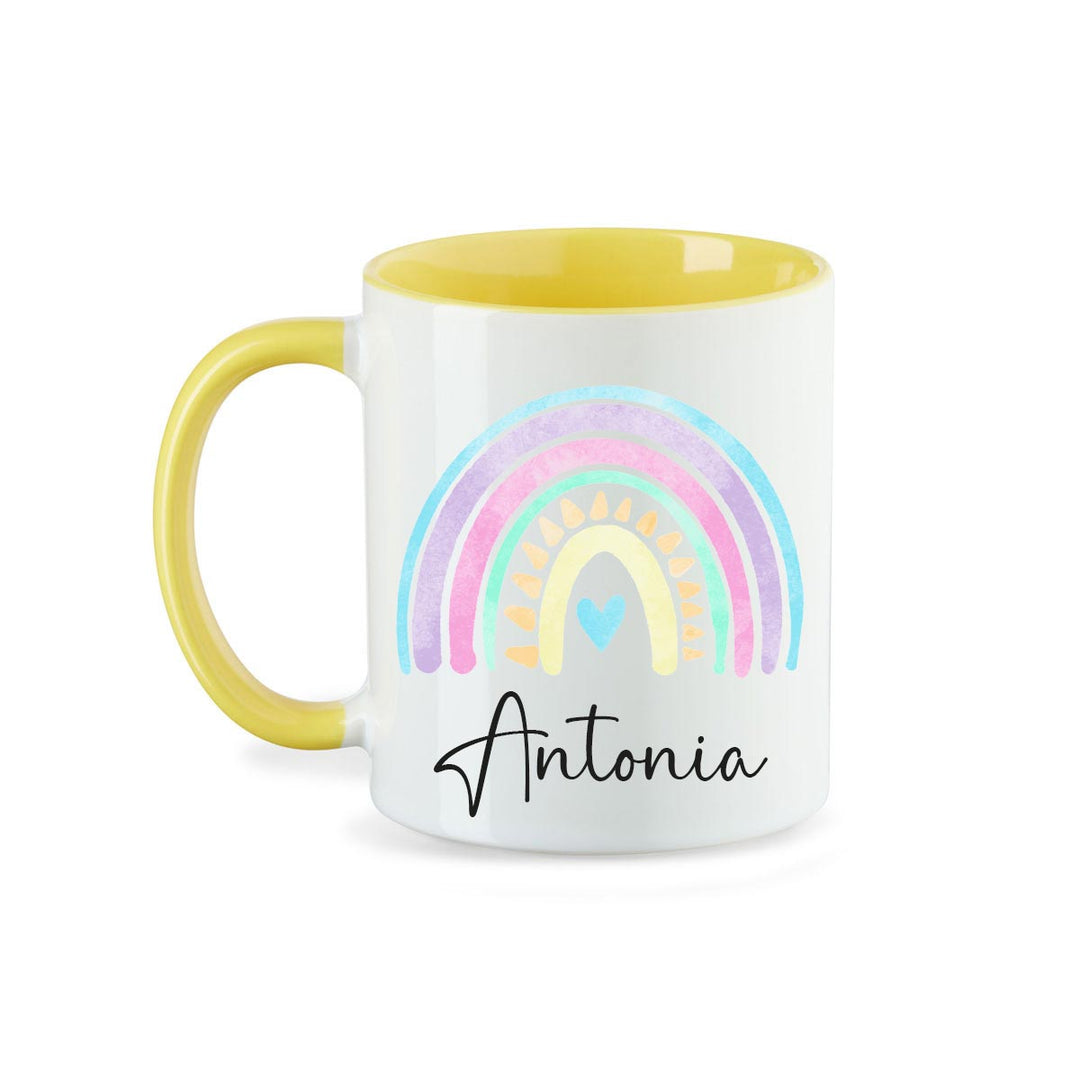 Personalisierte Tasse Regenbogen 1 mit Namen persönliches Geschenk Namenstasse - all - yours24