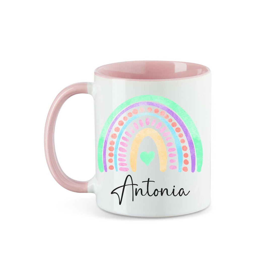 Personalisierte Tasse Regenbogen 2 mit Namen persönliches Geschenk Namenstasse - all - yours24