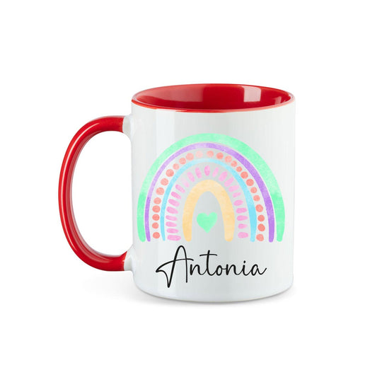 Personalisierte Tasse Regenbogen 2 mit Namen persönliches Geschenk Namenstasse - all - yours24