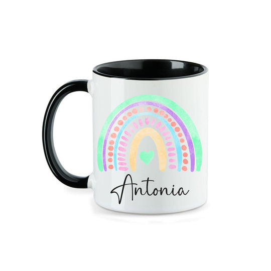 Personalisierte Tasse Regenbogen 2 mit Namen persönliches Geschenk Namenstasse - all - yours24