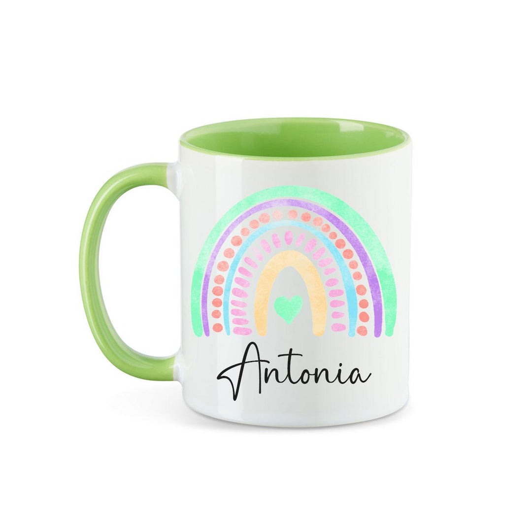 Personalisierte Tasse Regenbogen 2 mit Namen persönliches Geschenk Namenstasse - all - yours24