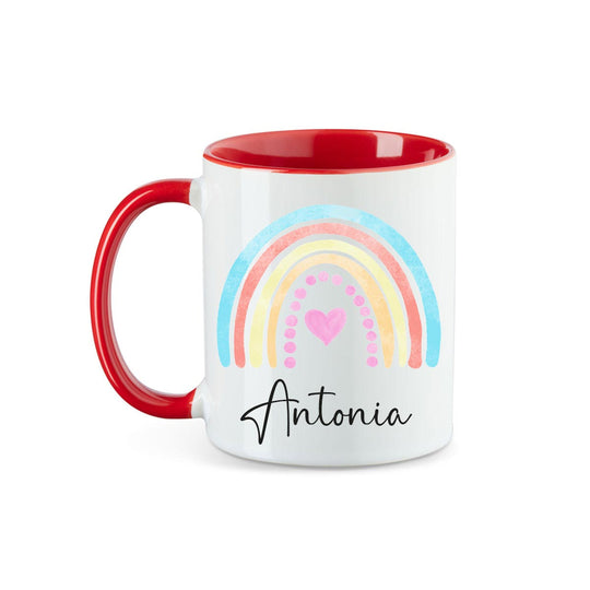 Personalisierte Tasse Regenbogen 3 mit Namen persönliches Geschenk Namenstasse - all - yours24