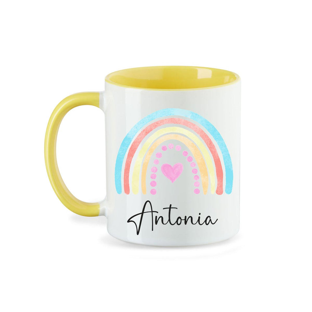 Personalisierte Tasse Regenbogen 3 mit Namen persönliches Geschenk Namenstasse - all - yours24