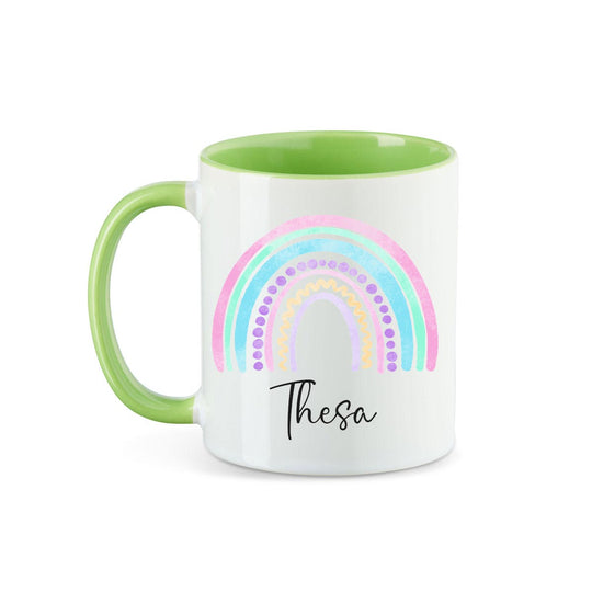 Personalisierte Tasse Regenbogen 4 mit Namen persönliches Geschenk Namenstasse - all - yours24