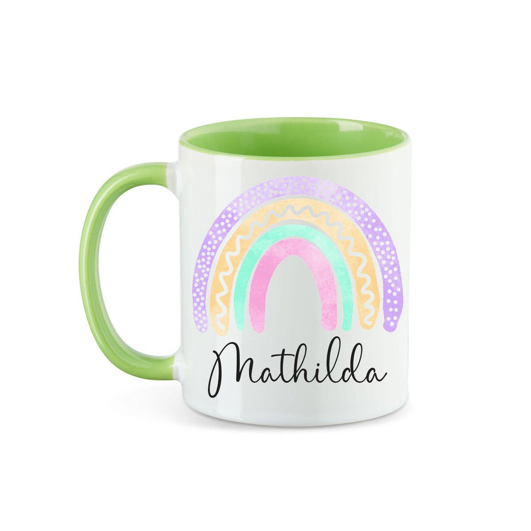 Personalisierte Tasse Regenbogen 5 mit Namen persönliches Geschenk Namenstasse - all - yours24