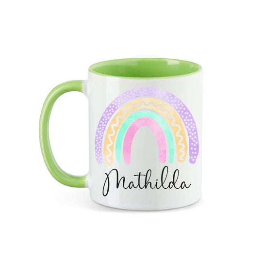 Personalisierte Tasse Regenbogen 5 mit Namen persönliches Geschenk Namenstasse - all - yours24