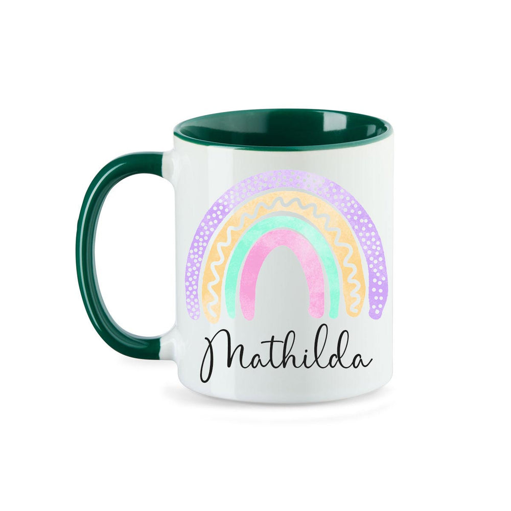 Personalisierte Tasse Regenbogen 5 mit Namen persönliches Geschenk Namenstasse - all - yours24