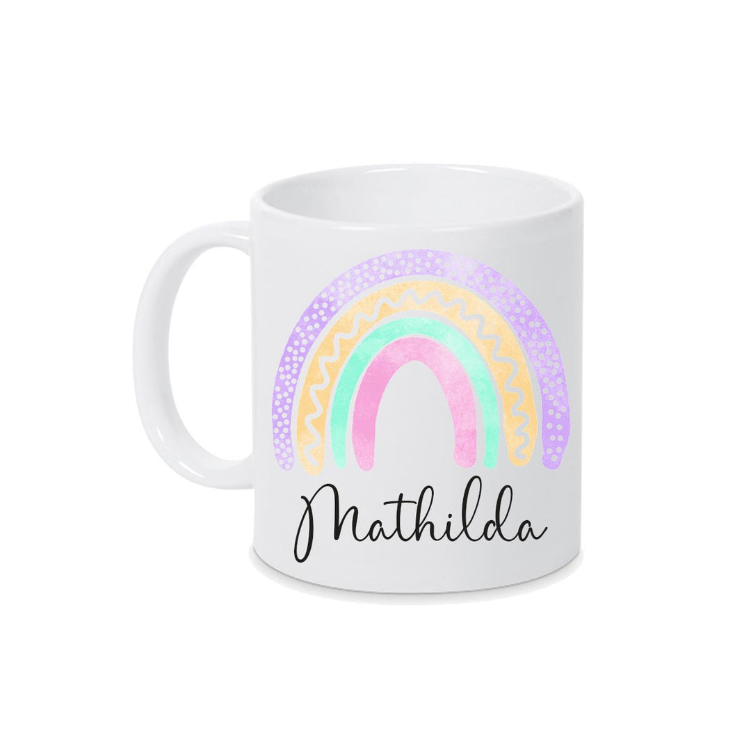 Personalisierte Tasse Regenbogen 5 mit Namen persönliches Geschenk Namenstasse - all - yours24