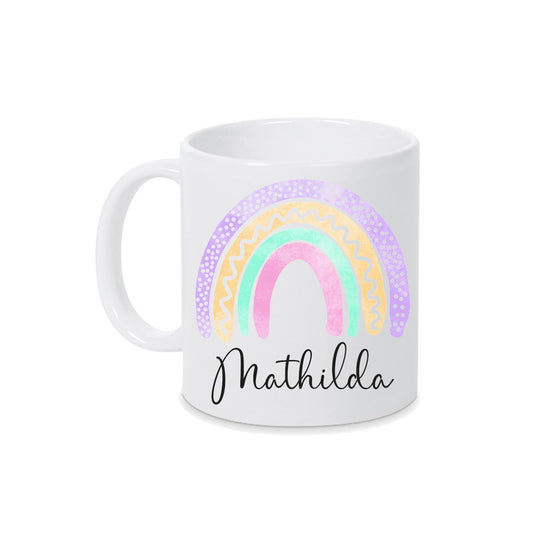 Personalisierte Tasse Regenbogen 5 mit Namen persönliches Geschenk Namenstasse - all - yours24