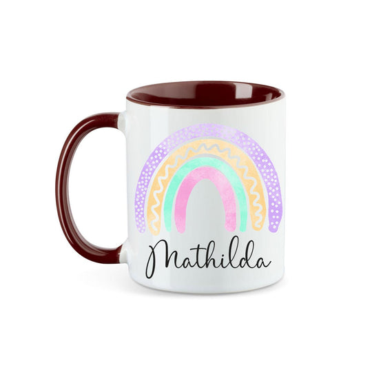 Personalisierte Tasse Regenbogen 5 mit Namen persönliches Geschenk Namenstasse - all - yours24