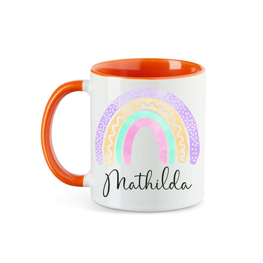 Personalisierte Tasse Regenbogen 5 mit Namen persönliches Geschenk Namenstasse - all - yours24
