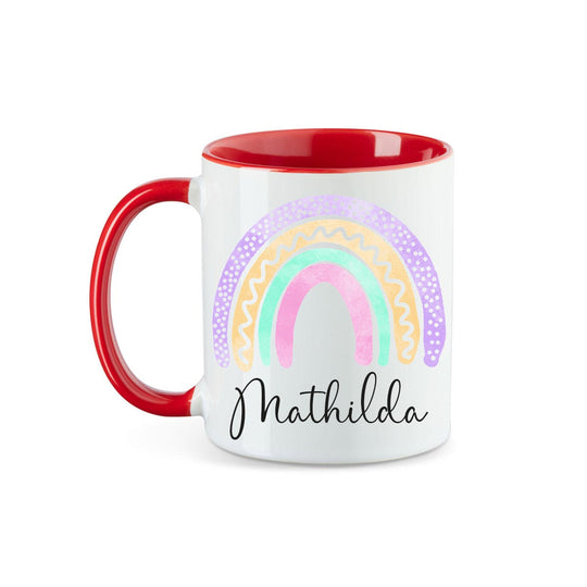 Personalisierte Tasse Regenbogen 5 mit Namen persönliches Geschenk Namenstasse - all - yours24