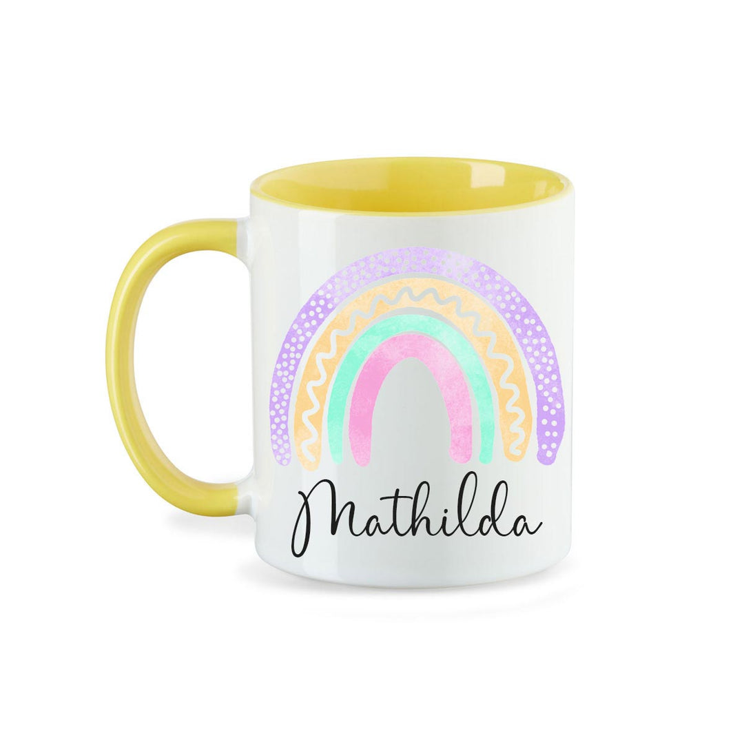 Personalisierte Tasse Regenbogen 5 mit Namen persönliches Geschenk Namenstasse - all - yours24