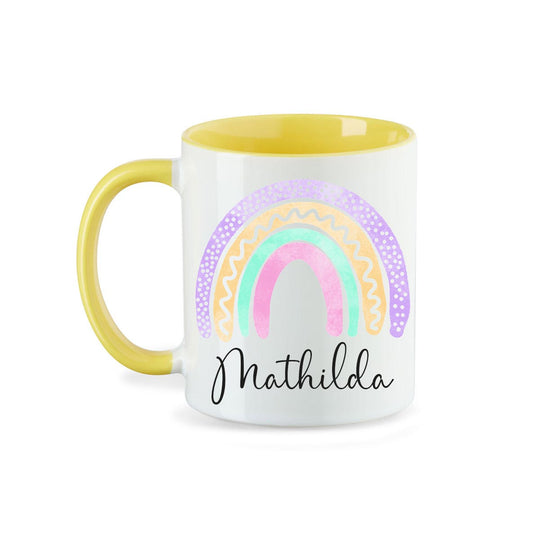 Personalisierte Tasse Regenbogen 5 mit Namen persönliches Geschenk Namenstasse - all - yours24