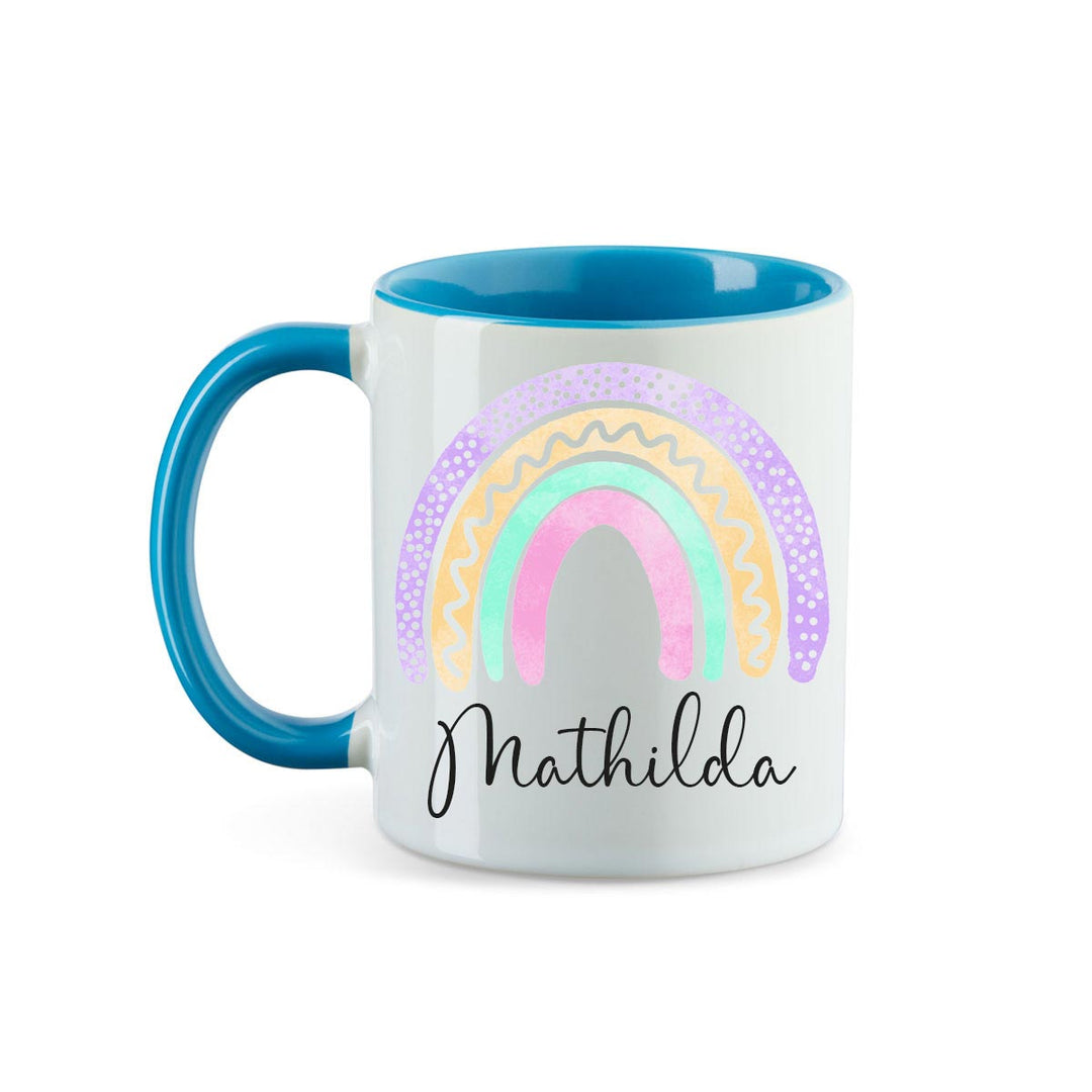 Personalisierte Tasse Regenbogen 5 mit Namen persönliches Geschenk Namenstasse - all - yours24
