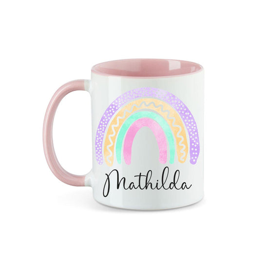 Personalisierte Tasse Regenbogen 5 mit Namen persönliches Geschenk Namenstasse - all - yours24