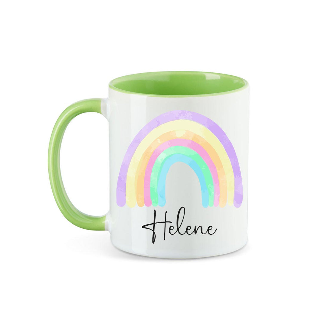 Personalisierte Tasse Regenbogen 6 mit Namen persönliches Geschenk Namenstasse - all - yours24