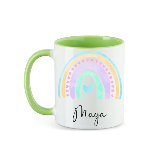 Personalisierte Tasse Regenbogen 7 mit Namen persönliches Geschenk Namenstasse - all - yours24