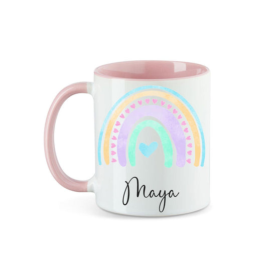 Personalisierte Tasse Regenbogen 7 mit Namen persönliches Geschenk Namenstasse - all - yours24