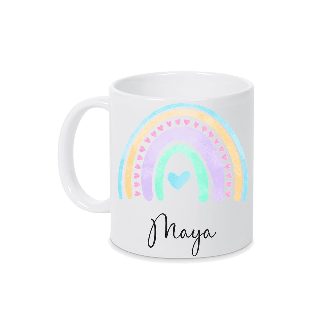 Personalisierte Tasse Regenbogen 7 mit Namen persönliches Geschenk Namenstasse - all - yours24