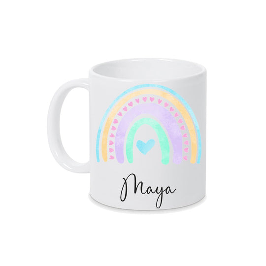 Personalisierte Tasse Regenbogen 7 mit Namen persönliches Geschenk Namenstasse - all - yours24