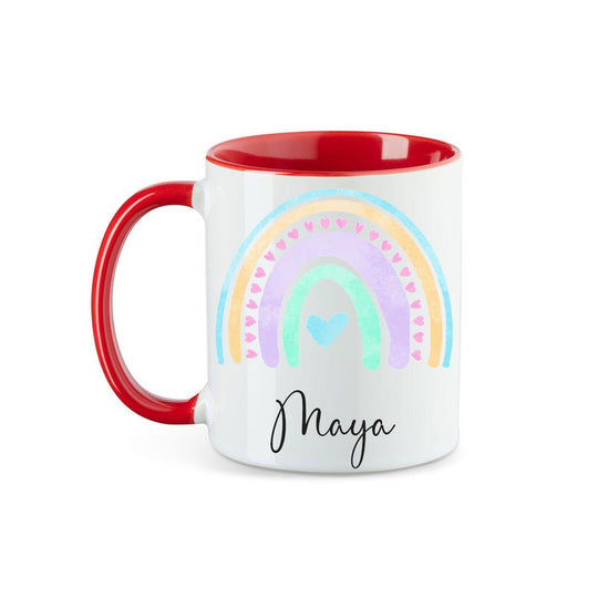 Personalisierte Tasse Regenbogen 7 mit Namen persönliches Geschenk Namenstasse - all - yours24