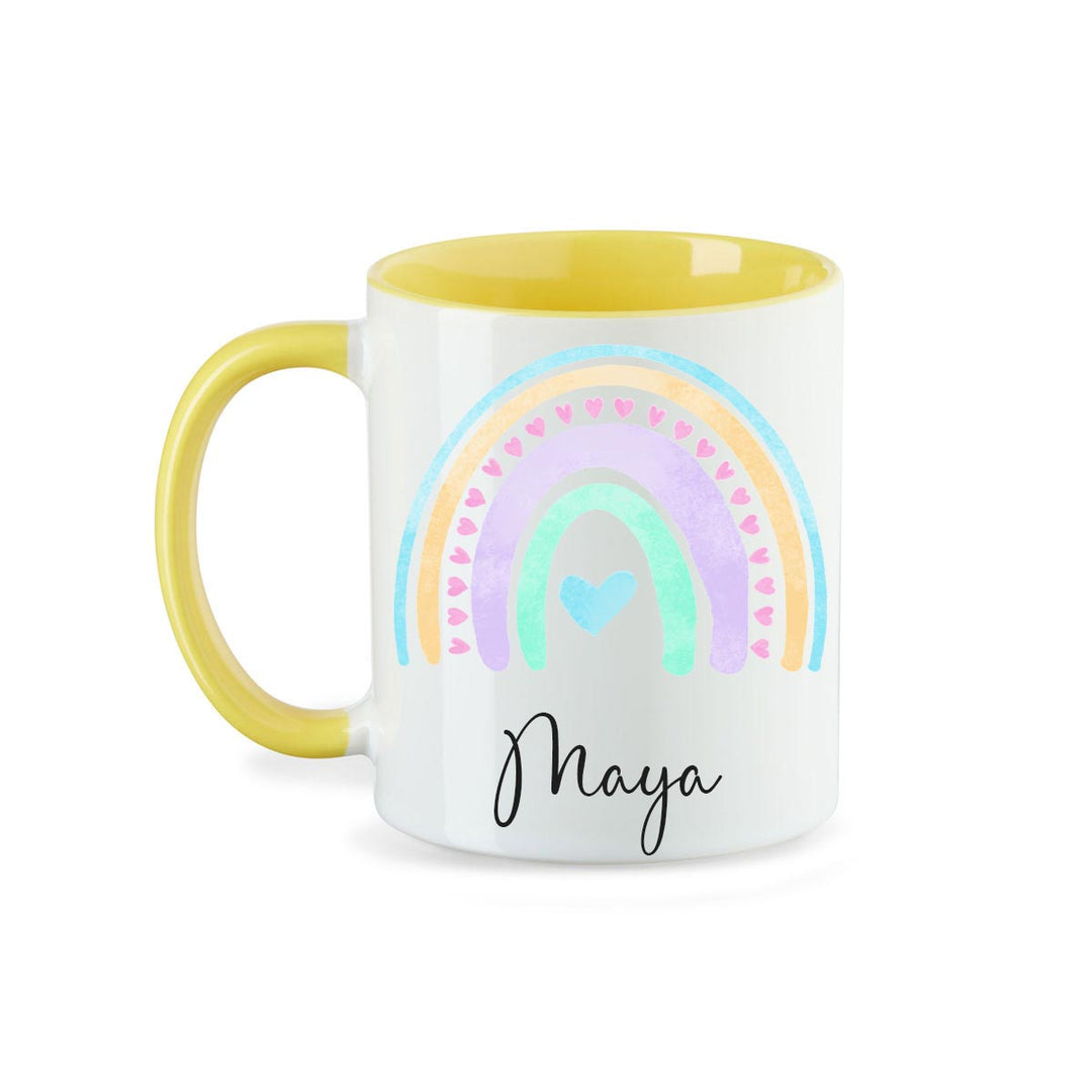 Personalisierte Tasse Regenbogen 7 mit Namen persönliches Geschenk Namenstasse - all - yours24