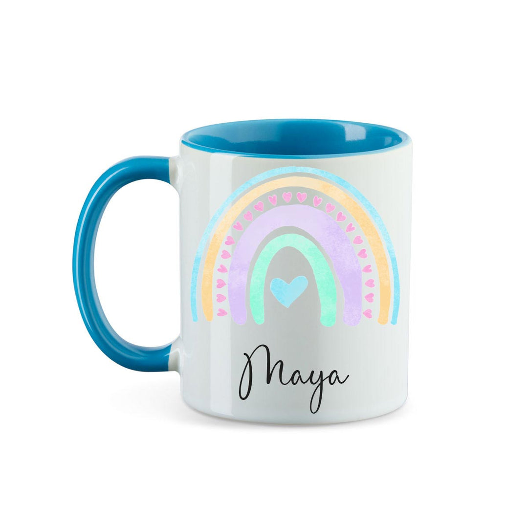 Personalisierte Tasse Regenbogen 7 mit Namen persönliches Geschenk Namenstasse - all - yours24