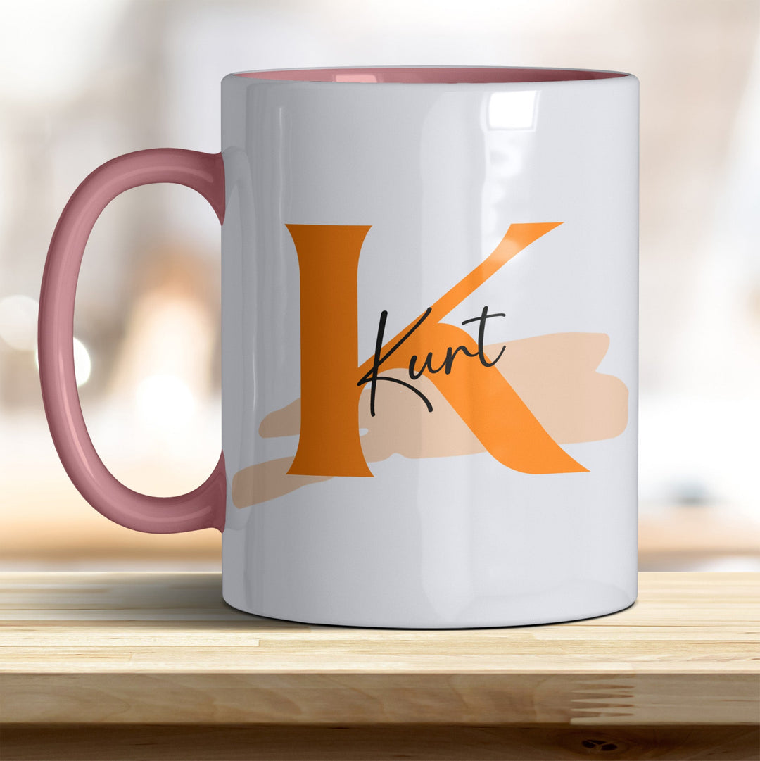 Personalisierter Keramik Becher mit Namen und Buchstaben Tasse - all - yours24
