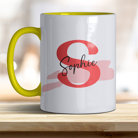 Personalisierter Keramik Becher mit Namen und Buchstaben Tasse - all - yours24