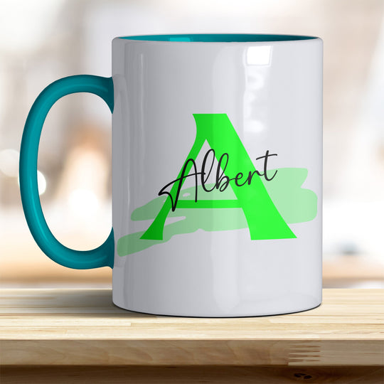 Personalisierter Keramik Becher mit Namen und Buchstaben Tasse - all - yours24