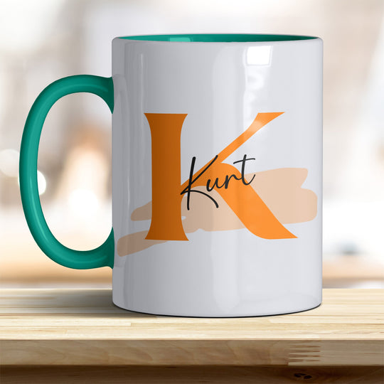 Personalisierter Keramik Becher mit Namen und Buchstaben Tasse - all - yours24