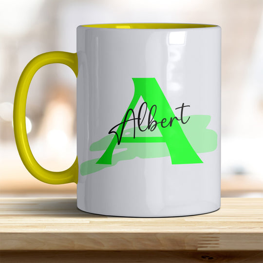 Personalisierter Keramik Becher mit Namen und Buchstaben Tasse - all - yours24