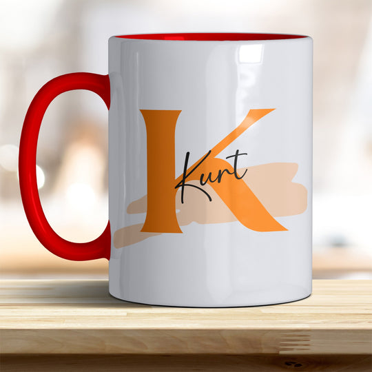 Personalisierter Keramik Becher mit Namen und Buchstaben Tasse - all - yours24