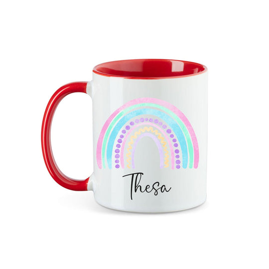 Personalisierte Tasse Regenbogen 4 mit Namen persönliches Geschenk Namenstasse - all-yours24