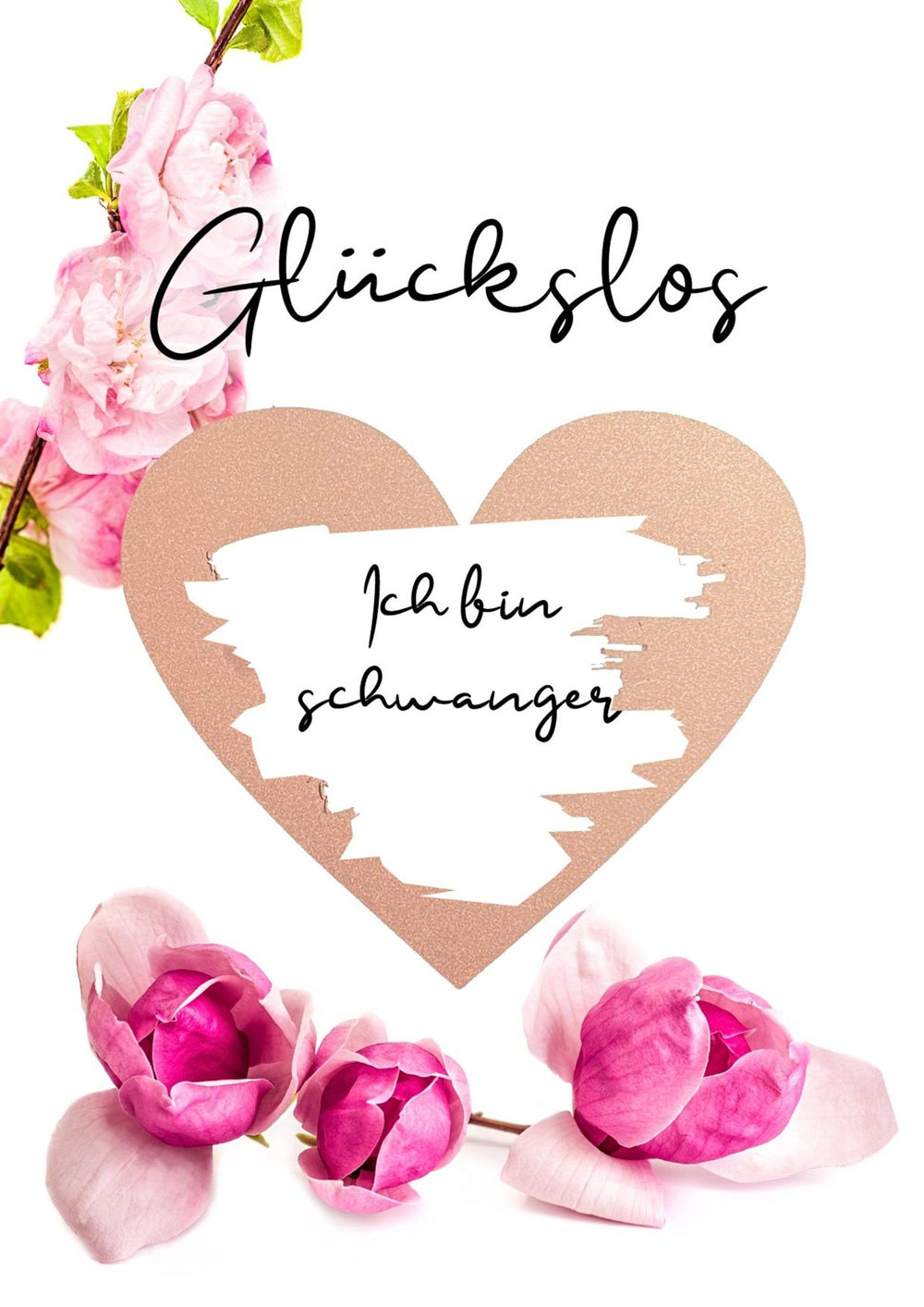 Rubbelkarte Glückslos ICH BIN SCHWANGER Karte Rubbelherz roségold Geschenke Geschenkideen Schwangerschaft Geburt mit Kraftpapier DIN C6 Umschlag - all - yours24