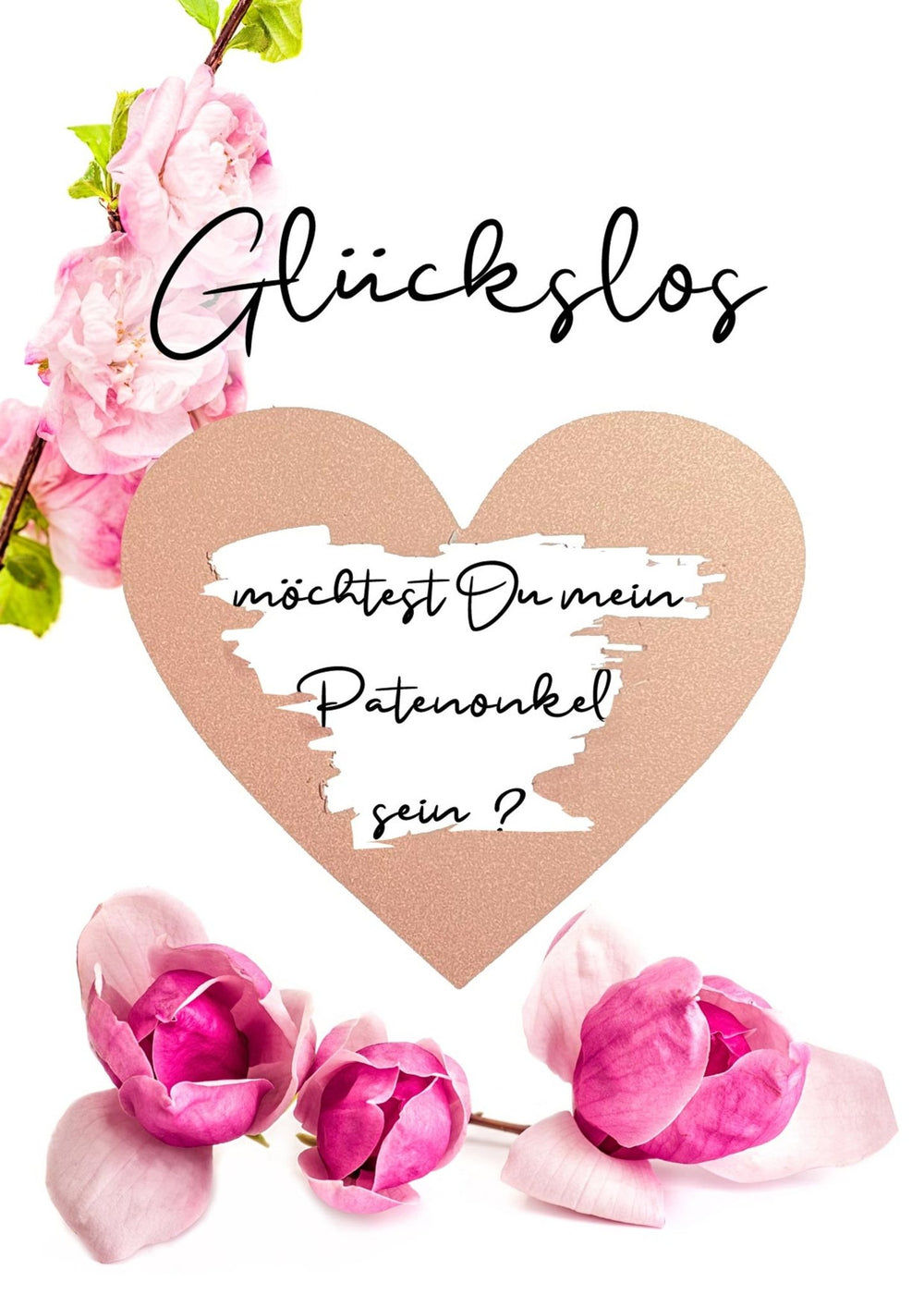 Rubbelkarte Glückslos MÖCHTEST DU MEIN PATENONKEL SEIN Karte Rubbelherz roségold Geschenke Geschenkideen Geburt Taufe mit Kraftpapier DIN C6 Umschlag - all - yours24