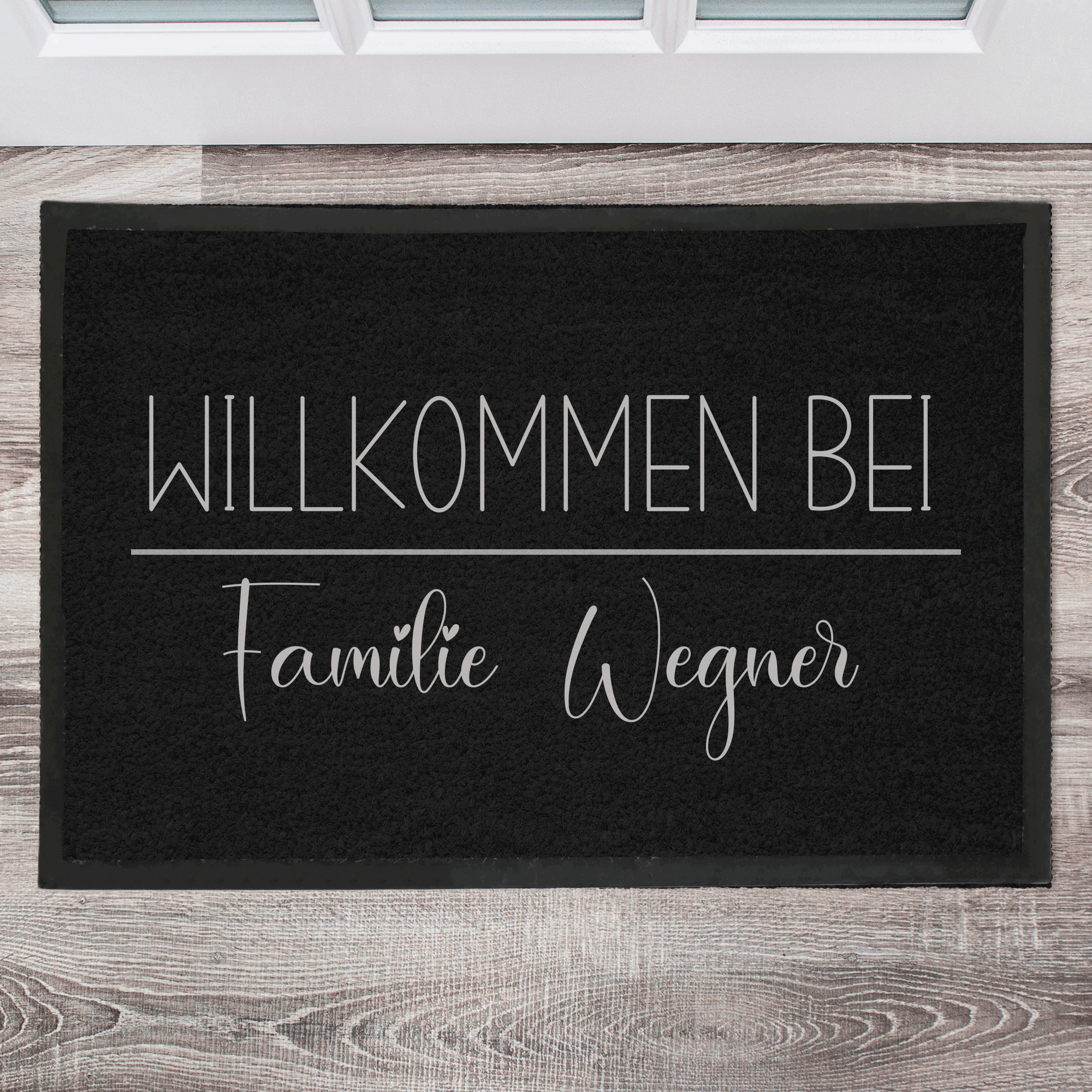 Willkommen bei Familie mit Name Fußmatte, Schmutzfangmatte, Fußmatte personalisiert, Türmatte, Personalisierte Fußmatte, Geschenk zum Einzug - all - yours24