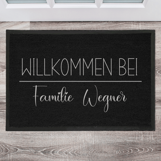 Willkommen bei Familie mit Name Fußmatte, Schmutzfangmatte, Fußmatte personalisiert, Türmatte, Personalisierte Fußmatte, Geschenk zum Einzug - all - yours24